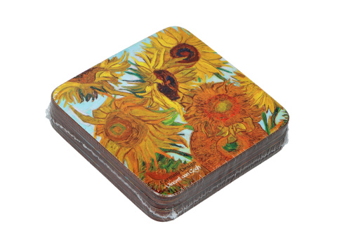 Podkładki korkowe 6 szt kubek Gogh słoneczniki carmani