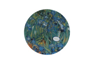 Szklany talerz z łopatką carmani Gogh Irysy na ciasto
