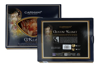 Szklany talerz w kształcie serca Klimt Pocałunek carmani