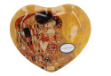 Szklany talerz w kształcie serca Klimt Pocałunek carmani