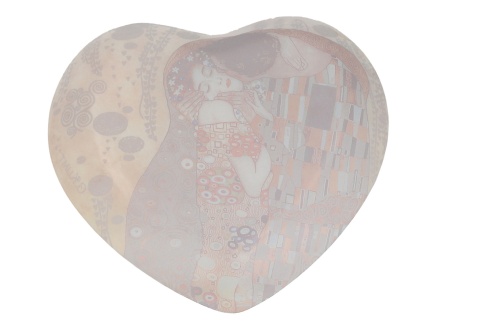 Szklany talerz w kształcie serca Klimt Pocałunek carmani