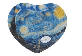 Szklany talerz serce Van Gogh Gwiaździsta noc carmani