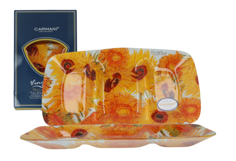 Talerz szklany dekoracyjny Carmani Van Gogh Słoneczniki