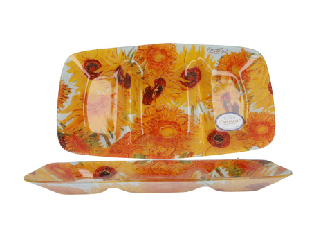 Talerz szklany dekoracyjny Carmani Van Gogh Słoneczniki