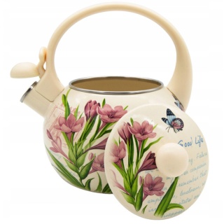 Emaliowany czajnik do wody 2,2 l gwizdek na indukcję krokus