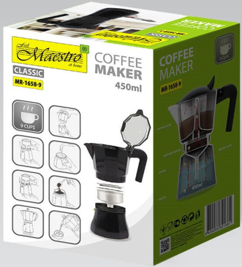 Kawiarka do kawy zaparzacz aluminium 9 filiżanek MR1658-9