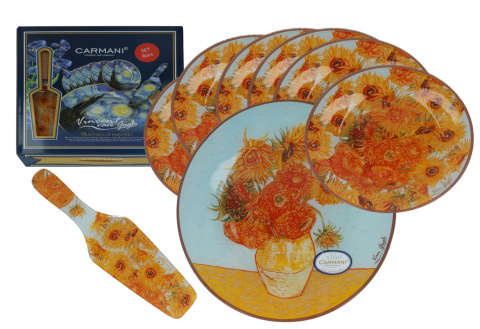 Komplet deserowy 8 el carmani Gogh Słoneczniki łopatka