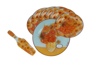 Komplet deserowy 8 el carmani Gogh Słoneczniki łopatka