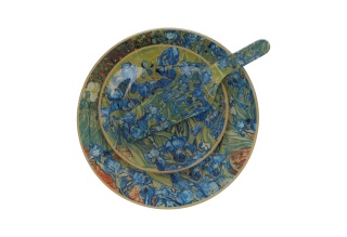 Zestaw deserowy 8 el carmani Gogh Irysy łopatka talerz