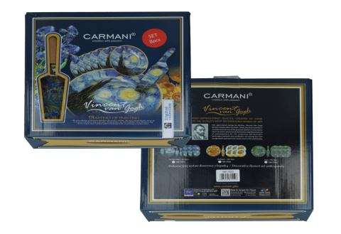 Zestaw deserowy 8 el carmani Gogh Irysy łopatka talerz