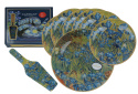 Zestaw deserowy 8 el carmani Gogh Irysy łopatka talerz