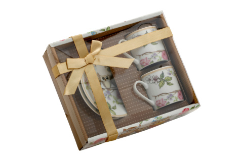 Filiżanki espresso ze spodkami zestaw 2 sztuki sowy sówki