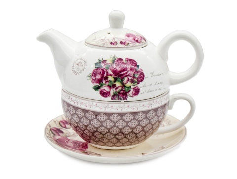 Filiżanka imbryk komplet tea for one róze dzbanek bella