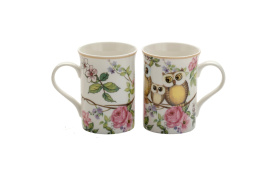 Kubki do herbaty kawy porcelana sowy sówki komplet 2 sztuki