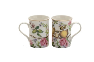 Kubki do herbaty kawy porcelana sowy sówki komplet 2 sztuki