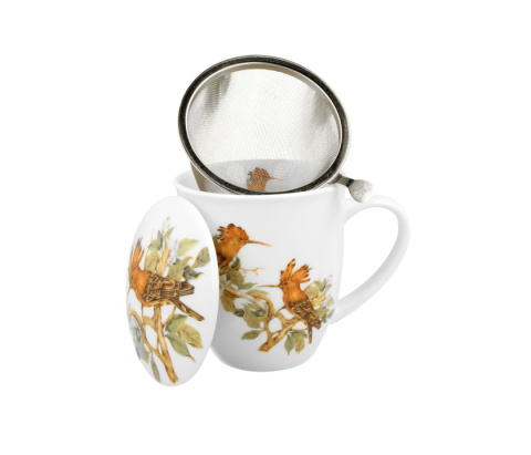 Kubek zaparzacz sitko zestaw dla męża dudki ptasi świat