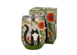 Kubek termiczny termos na kawę herbatę koci świat łąka