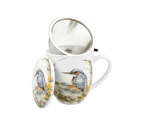 Kubek zaparzacz komplet dla chłopaka zimorodek ptasi świat