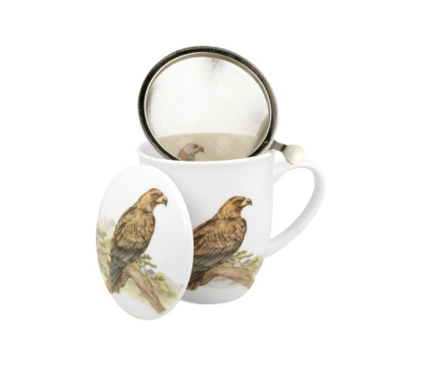 Kubek zaparzacz komplet dla męża orzeł ptasi świat ptaki