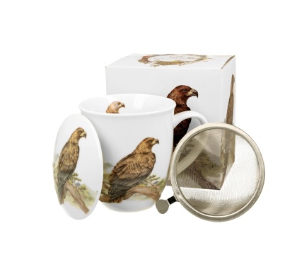 Kubek zaparzacz komplet dla męża orzeł ptasi świat ptaki