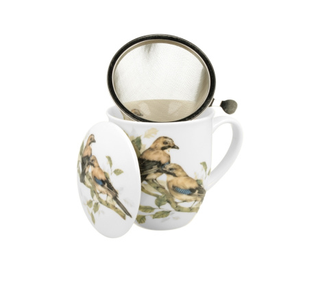 Kubek zaparzacz komplet dla chłopaka sójki ptasi świat duo