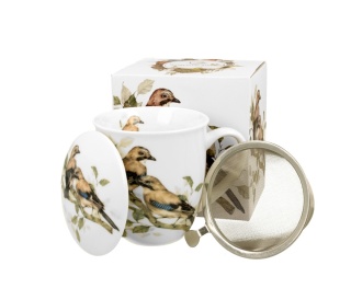 Kubek zaparzacz komplet dla chłopaka sójki ptasi świat duo