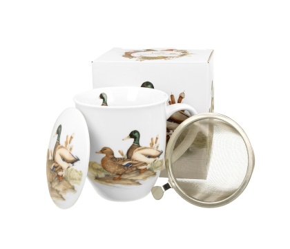 Kubek zaparzacz filtr komplet dla męża kaczki ptasi świat