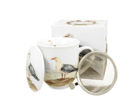 Kubek zaparzacz komplet dla męża mewa ptasi świat ptaki