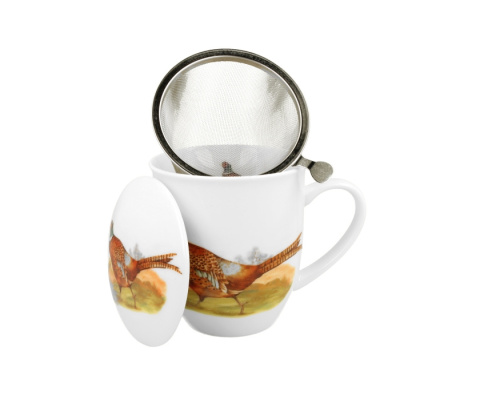 Kubek sitko filtr zestaw dla mężczyzny bażant ptasi świat