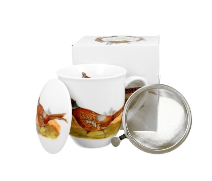 Kubek sitko filtr zestaw dla mężczyzny bażant ptasi świat