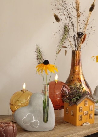 Osłonka doniczka ceramika na kwiaty domek pomarańczowy