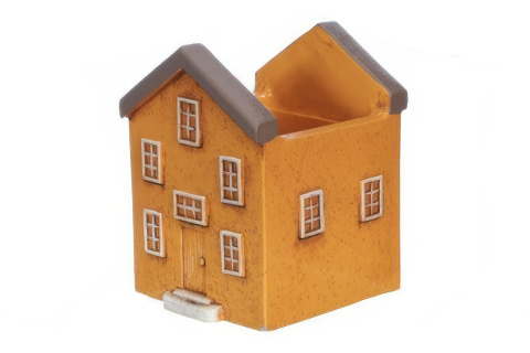 Osłonka doniczka ceramika na kwiaty domek pomarańczowy