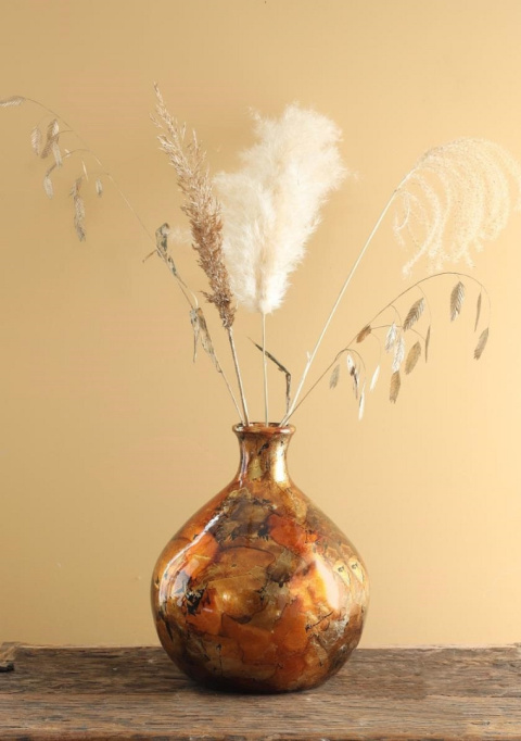 Wazon na kwiaty ozdobny 25cm prezent złoty gold ceramika