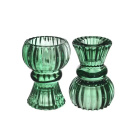 Świecznik szklany na świecę tealight zielony nora podwójny