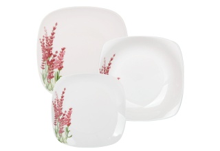 Zestaw obiadowy serwis 18 el na 6 osób lawenda porcelana