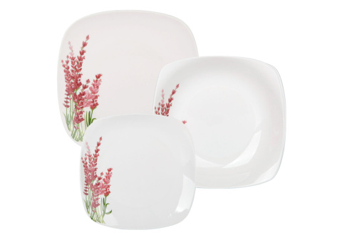 Zestaw obiadowy serwis 18 el na 6 osób lawenda porcelana