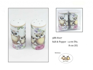 Solniczka i pieprzniczka porcelana sowy na stół prezent