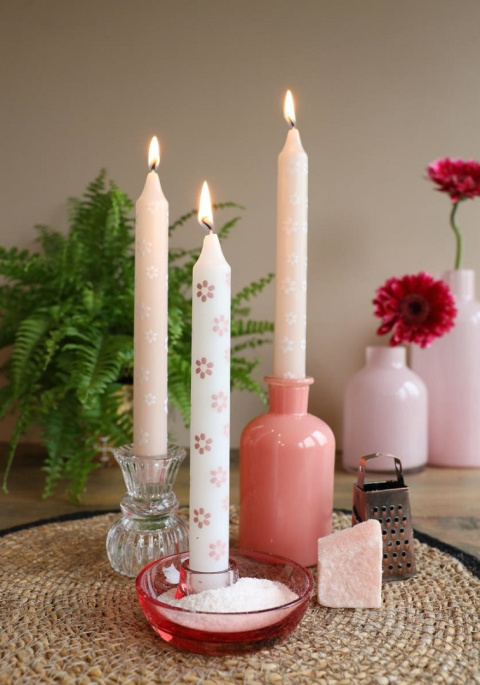 Świecznik na świecę stożkową tealight szklany podwójny