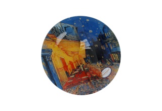 Talerz okrągły z łopatką carmani Gogh Taras kawiarni nocą