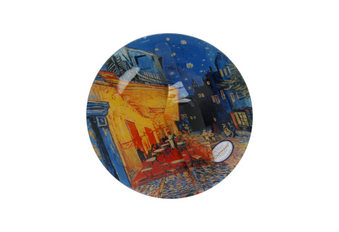 Talerz okrągły z łopatką carmani Gogh Taras kawiarni nocą