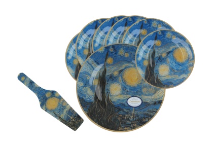 Komplet deserowy 8 el carmani Gogh Gwiaździsta noc łopatka