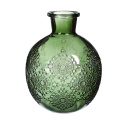 Wazon butelka szklana zielona na kwiaty świecznik kula green