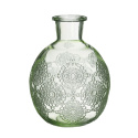 Wazon butelka szklana ozdoba zielona kwiaty bologna kula