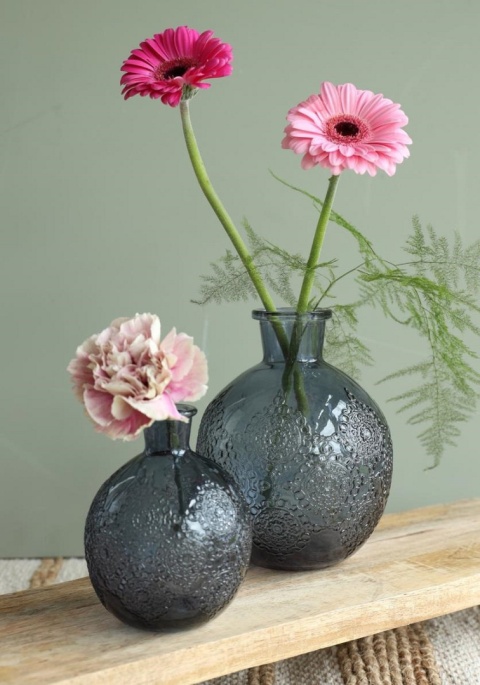 Butelka wazon szklany ozdoba granat na kwiaty bologna dark