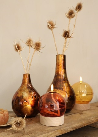 Wazon na kwiaty 26 cm prezent dazzle złoty miedź ceramika