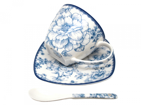 Filiżanki do kawy 2szt w pudełku Queen Isabell łyżeczki róże