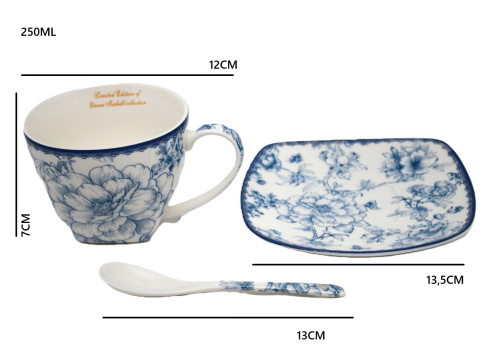 Filiżanki do kawy 2szt w pudełku Queen Isabell łyżeczki róże