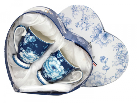 Kubki dla dwojga porcelana na prezent Queen Isabell róże