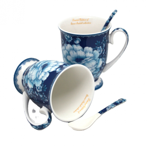 Kubki dla dwojga porcelana na prezent Queen Isabell róże