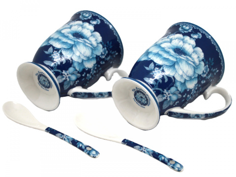 Kubki dla dwojga porcelana na prezent Queen Isabell róże